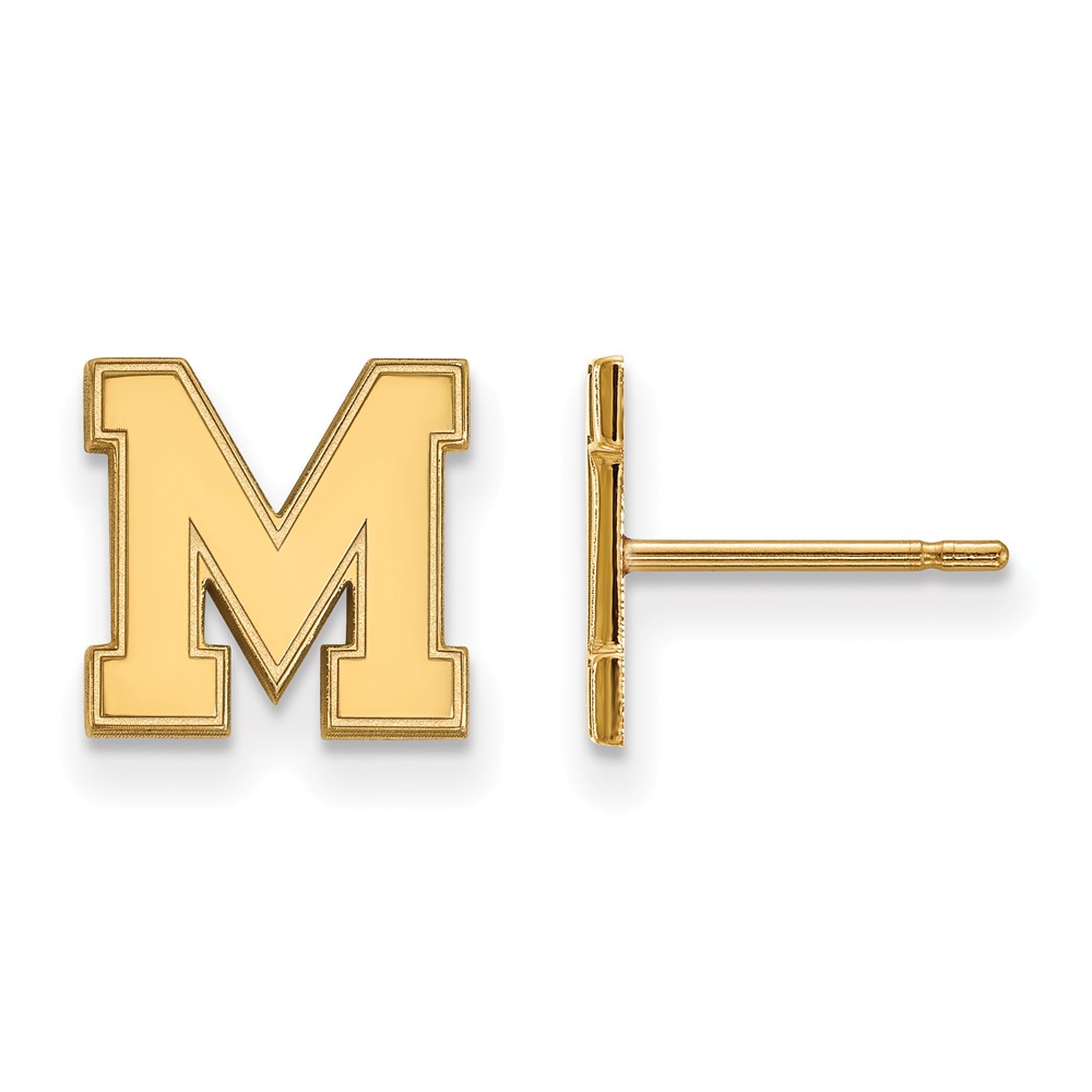 14k Gold Plated Silver University of Memphis (Tiny) Post Earrings