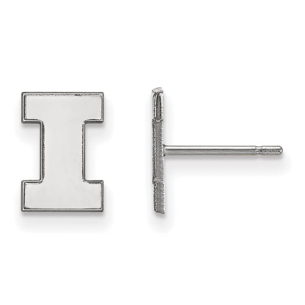 Sterling Silver University of Illinois (Tiny) 'I' Post Earrings