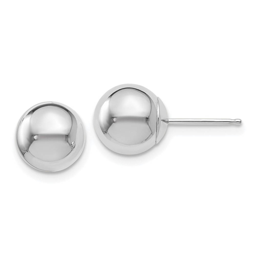 8mm (5/16 Inch) 14k White Gold Polished Ball Friction Back Studs