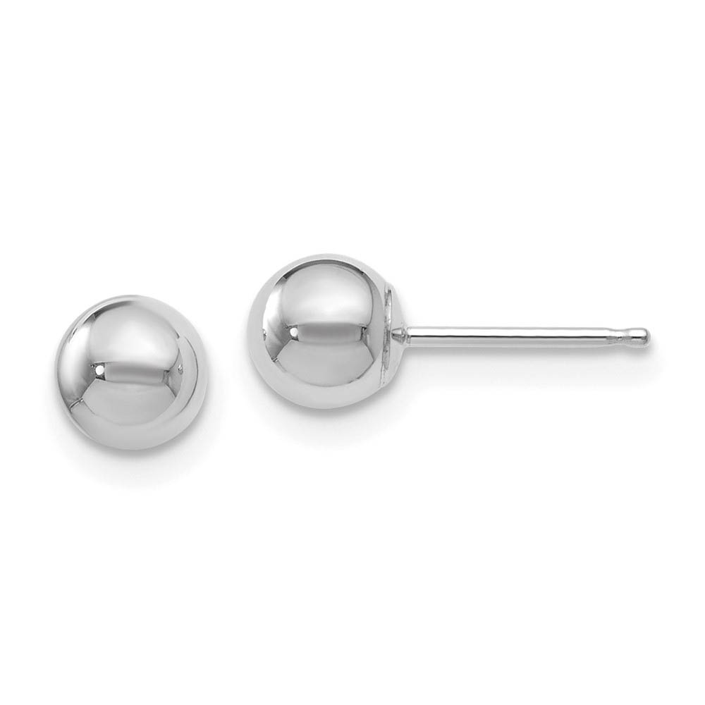 5mm (3/16 Inch) 14k White Gold Polished Ball Friction Back Studs
