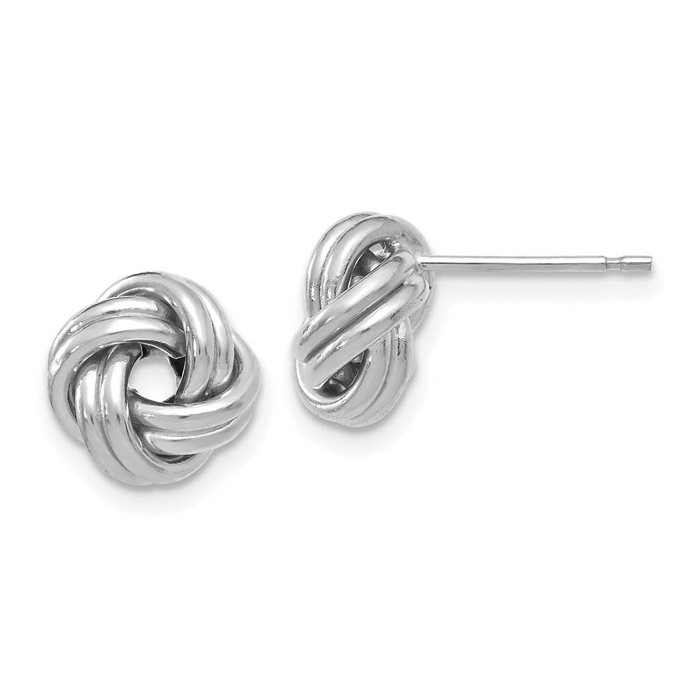 9.5mm (3/8 Inch) 14k White Gold Polished Love Knot Post Earrings
