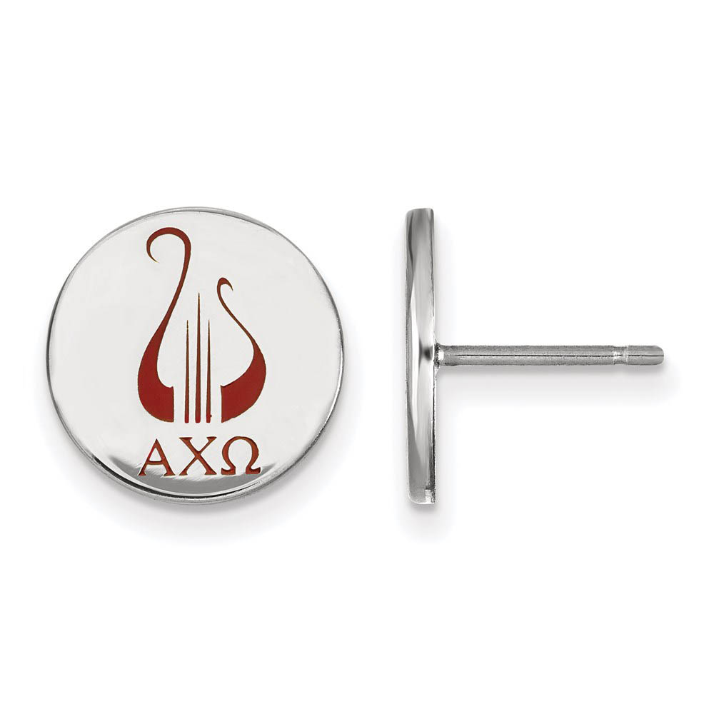 Sterling Silver Alpha Chi Omega Enamel Post Earrings