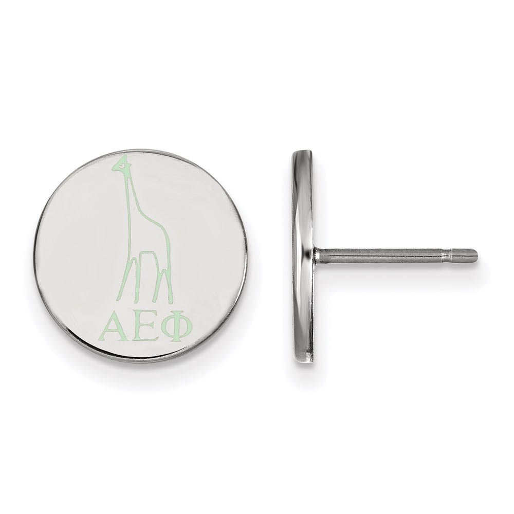 Sterling Silver Alpha Epsilon Phi Enamel Post Earrings