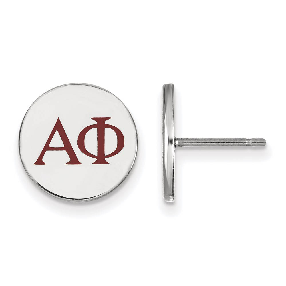 Sterling Silver Alpha Phi Enamel Greek Letters Post Earrings