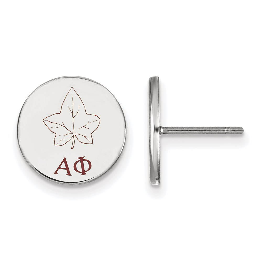 Sterling Silver Alpha Phi Enamel Post Earrings