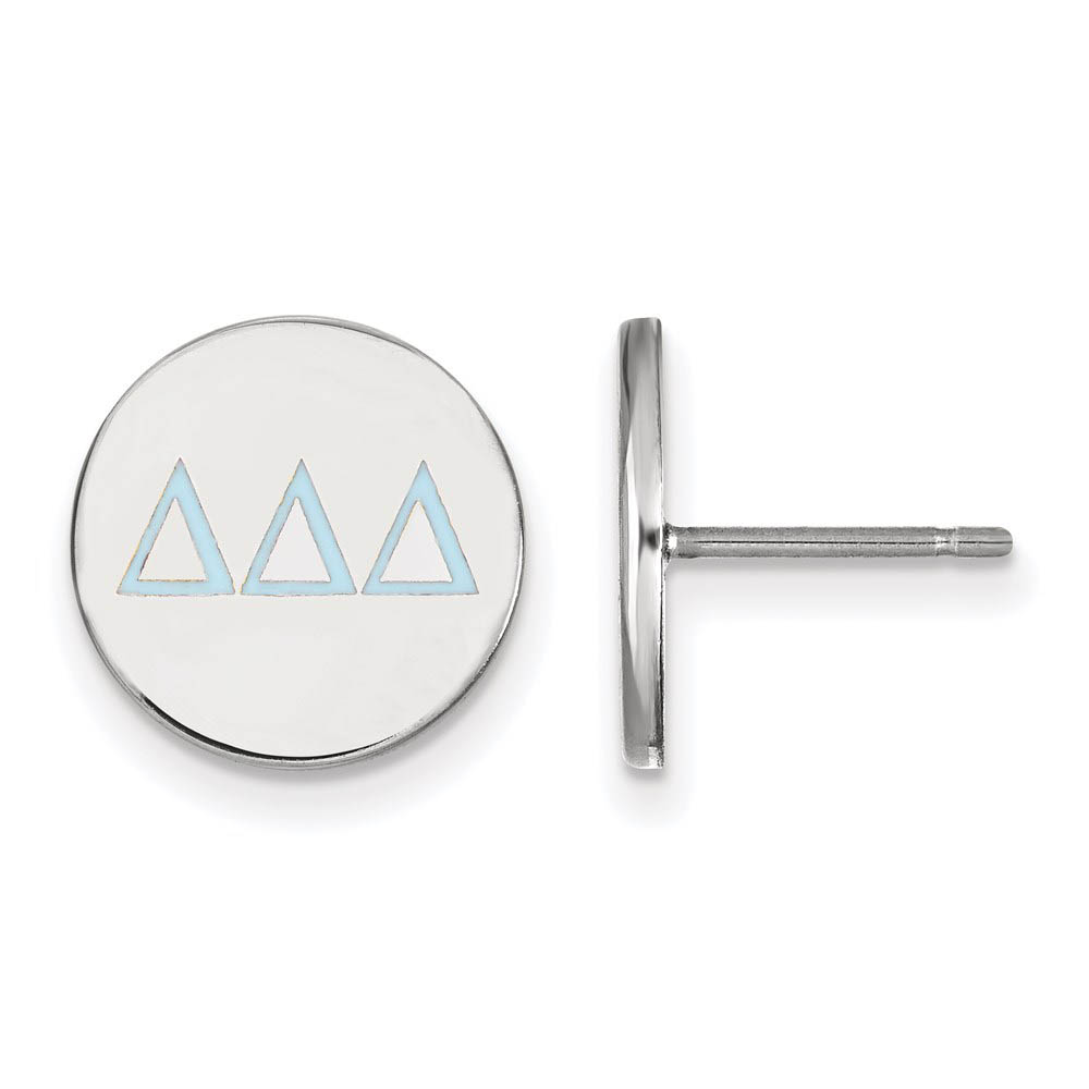 Sterling Silver Delta Delta Delta Enamel Greek Letters Post Earrings