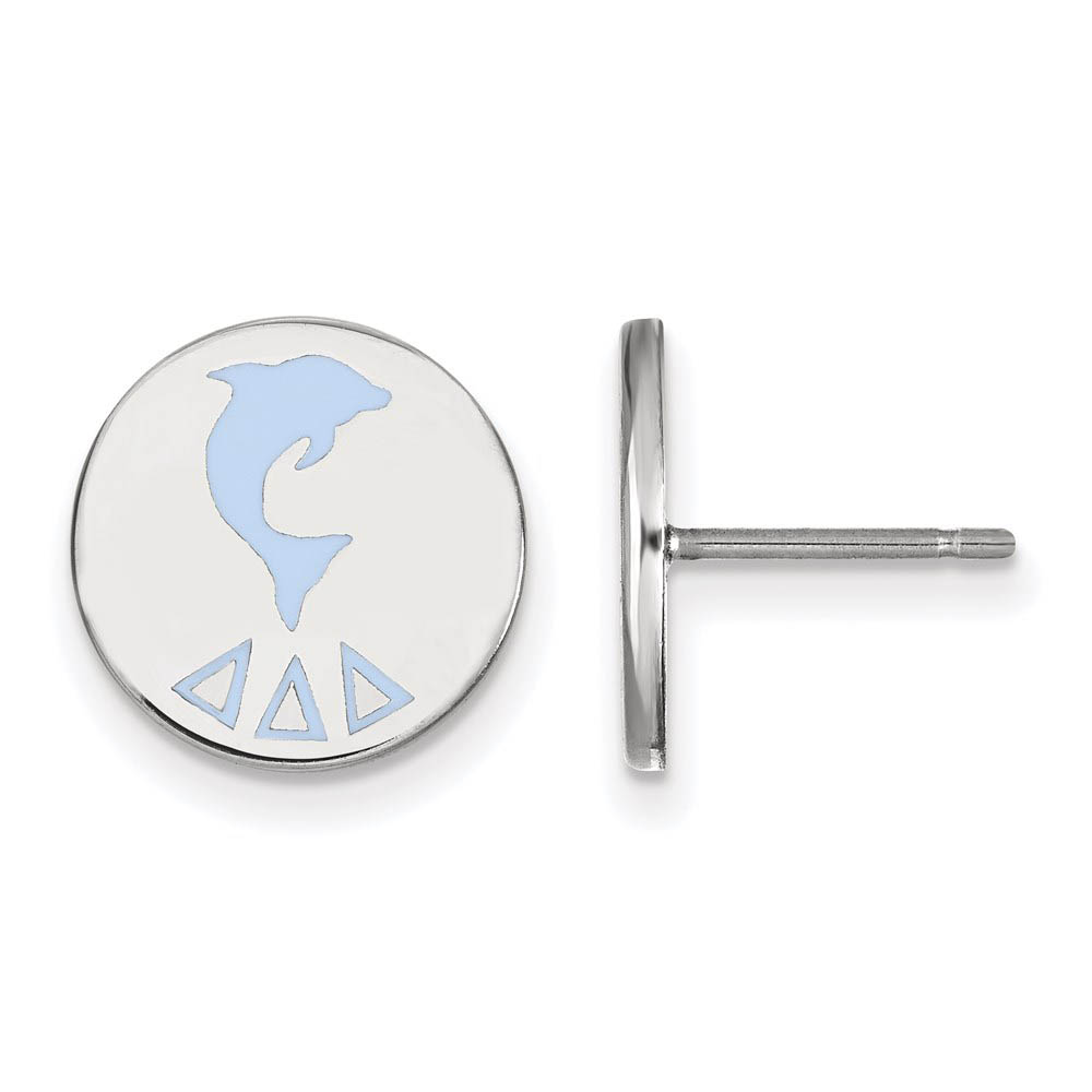 Sterling Silver Delta Delta Delta Enamel Post Earrings
