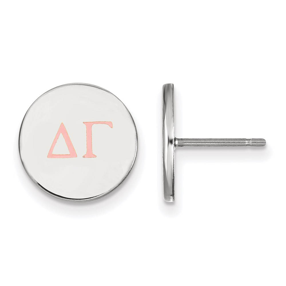Sterling Silver Delta Gamma Enamel Greek Letters Post Earrings