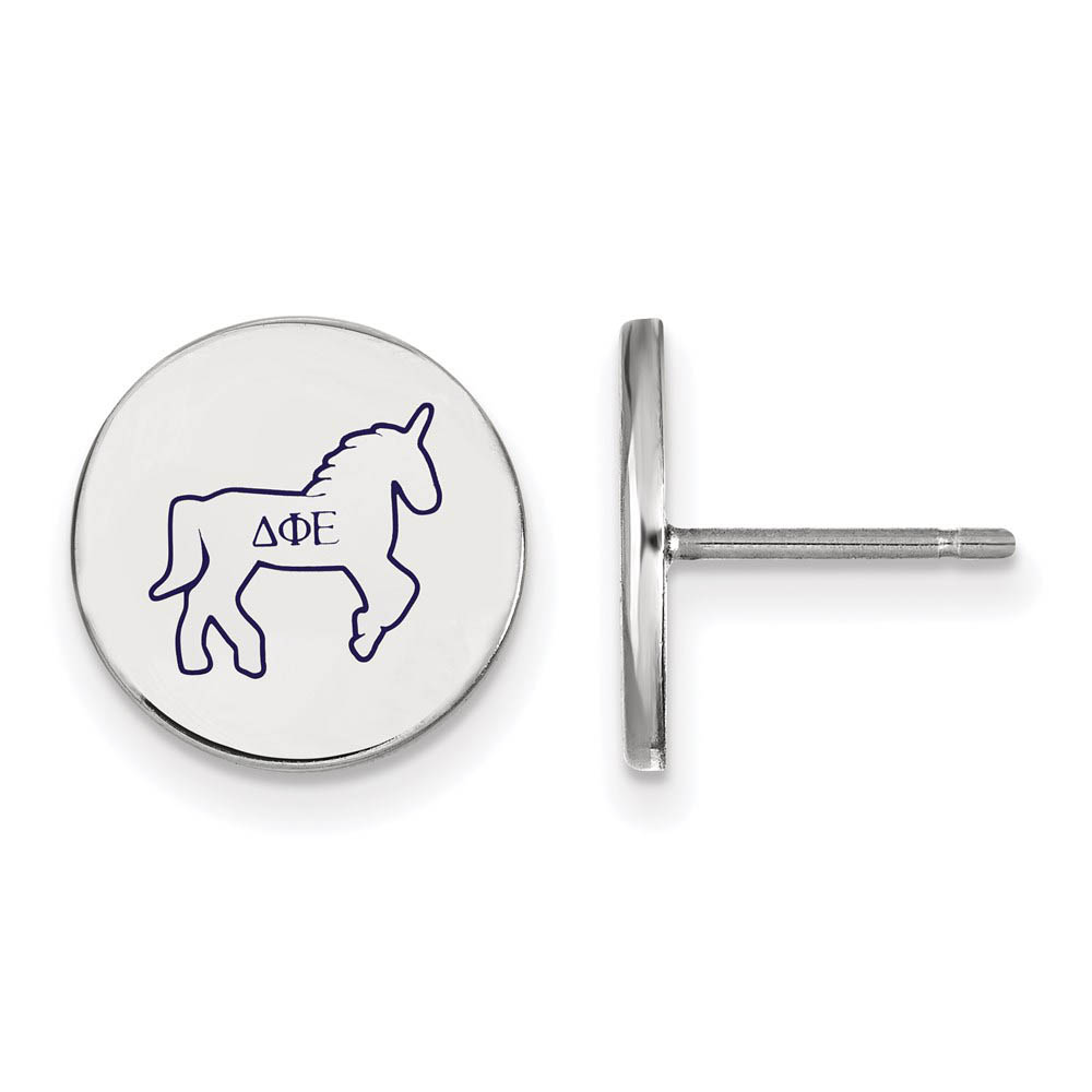 Sterling Silver Delta Phi Epsilon Enamel Post Earrings