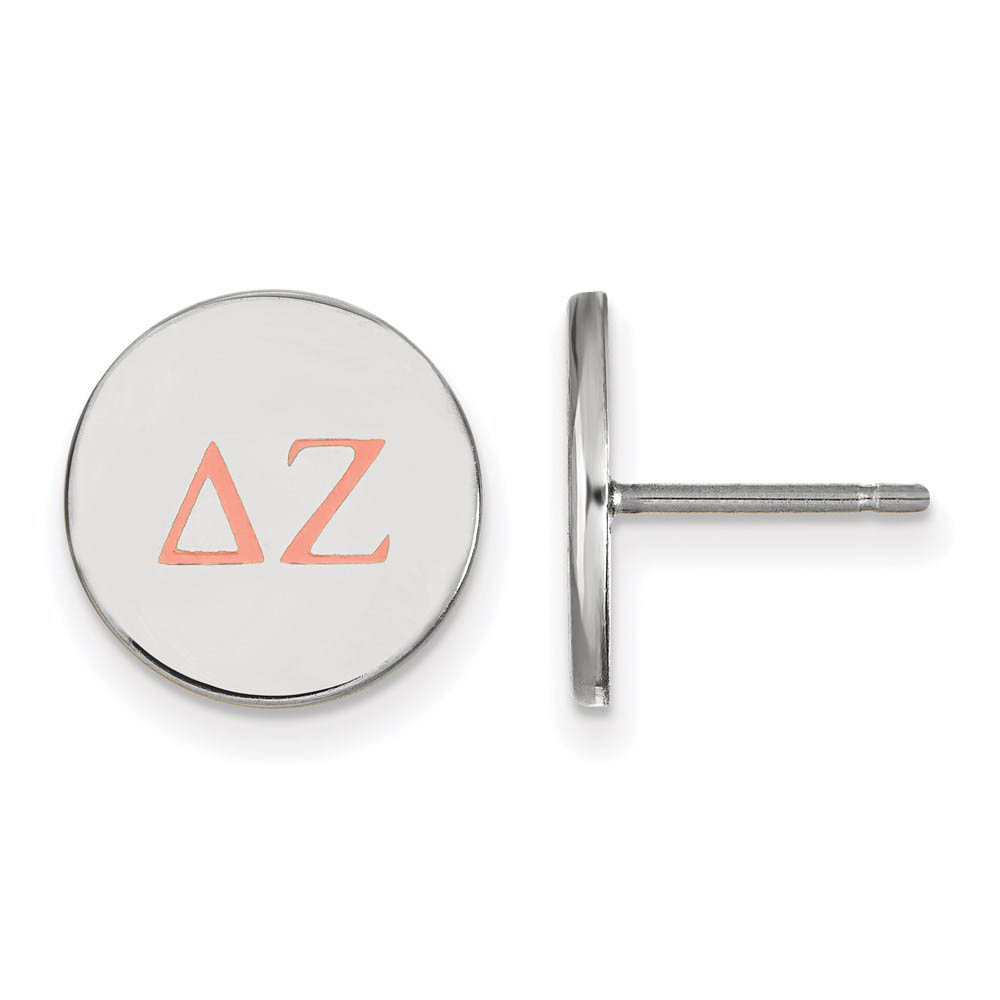 Sterling Silver Delta Zeta Enamel Greek Letters Post Earrings