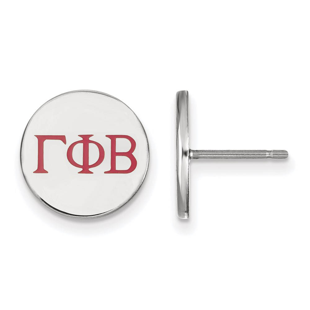 Sterling Silver Gamma Phi Beta Enamel Greek Letters Post Earrings