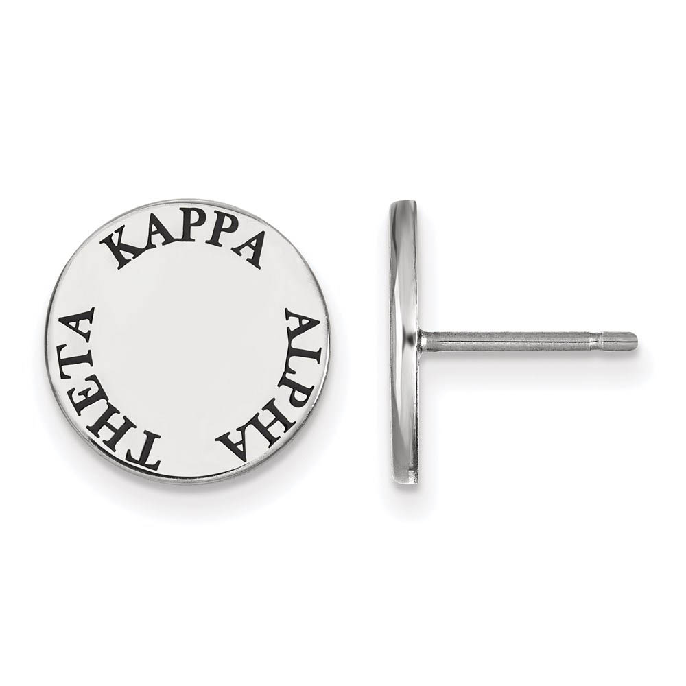 Sterling Silver Kappa Alpha Theta Black Enamel Post Earrings