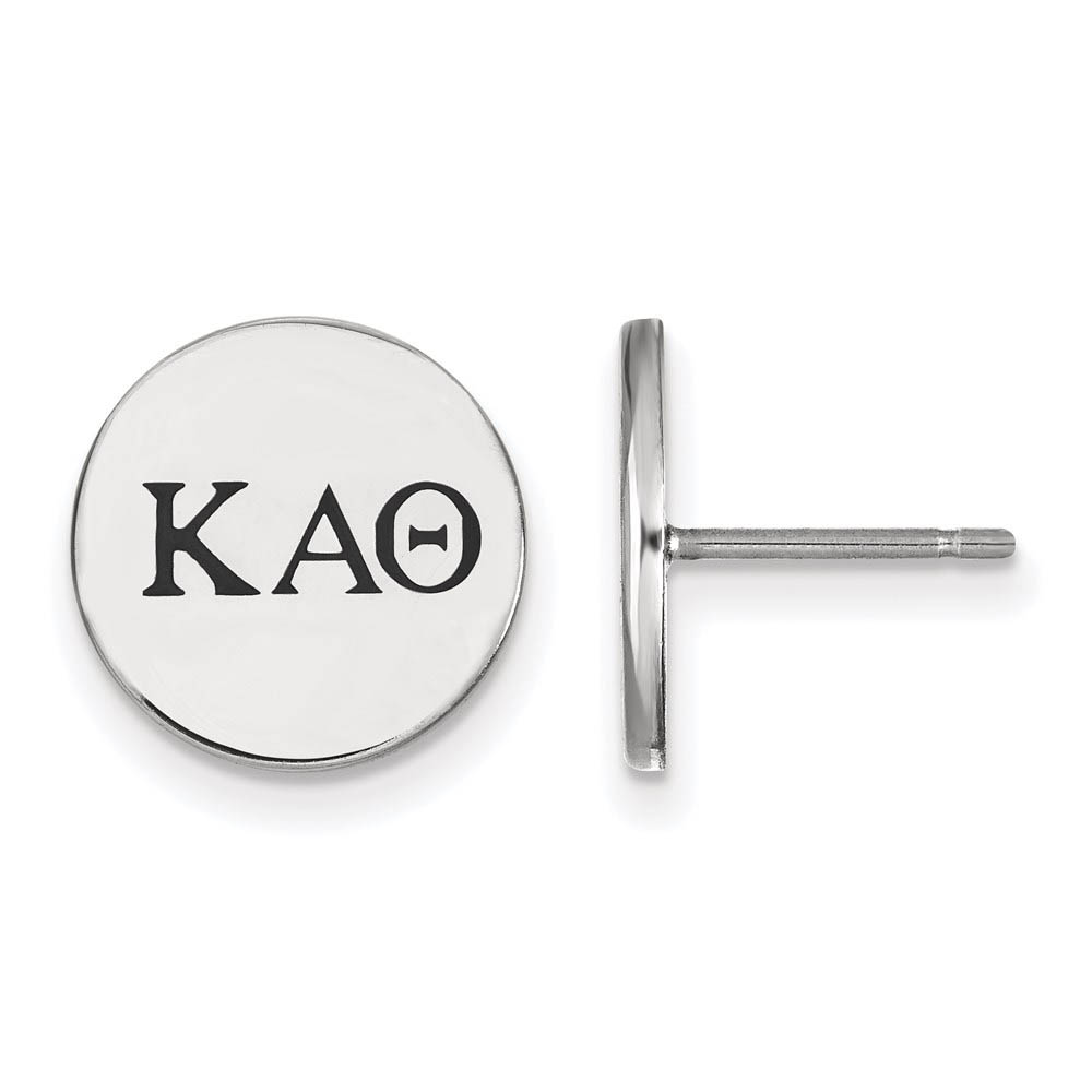Sterling Silver Kappa Alpha Theta Enamel Greek Letters Post Earrings
