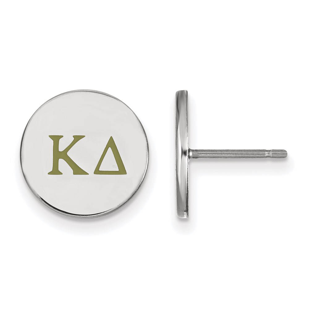 Sterling Silver Kappa Delta Enamel Greek Letters Post Earrings