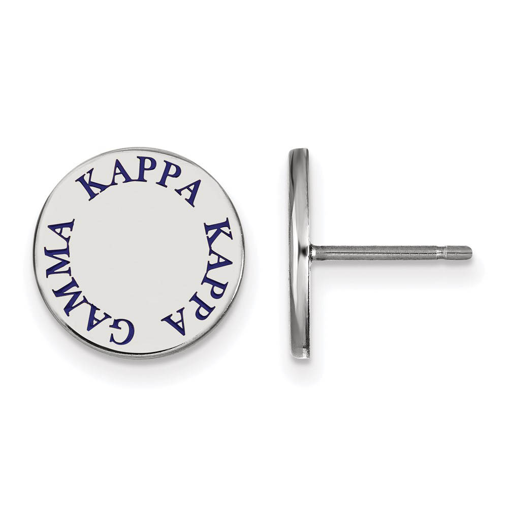Sterling Silver Kappa Kappa Gamma Blue Enamel Post Earrings
