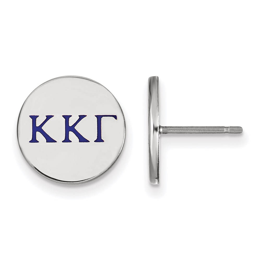 Sterling Silver Kappa Kappa Gamma Enamel Greek Letters Post Earrings