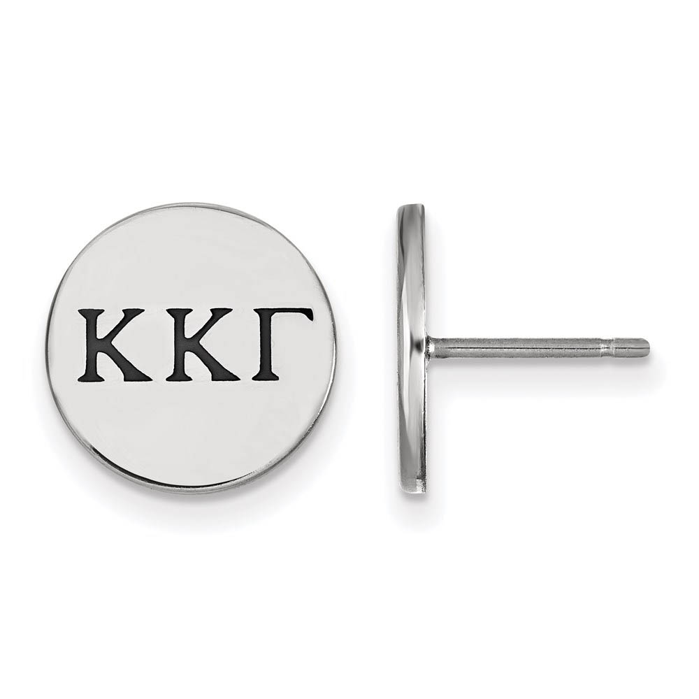 Sterling Silver Kappa Kappa Gamma Black Enamel Greek Post Earrings