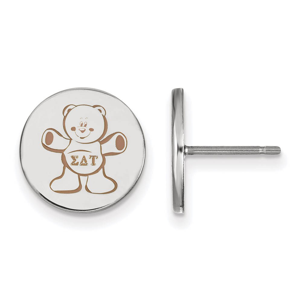 Sterling Silver Sigma Delta Tau Enamel Post Earrings