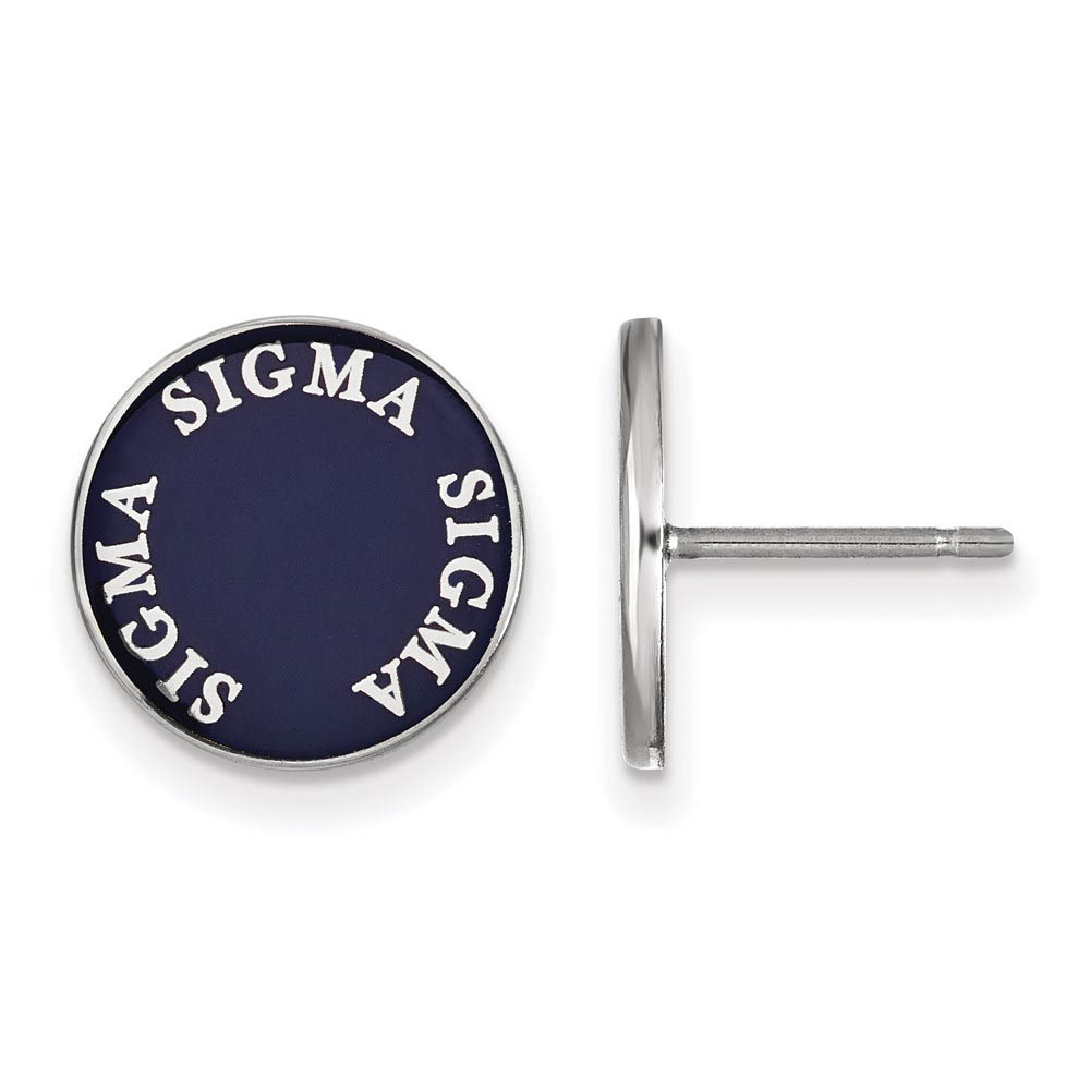 Sterling Silver & Royal Purple Enamel Sigma Sigma Sigma Post Earrings