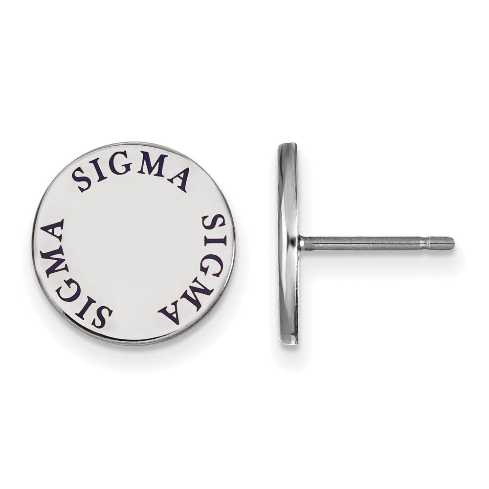 Sterling Silver & Enamel Sigma Sigma Sigma Post Earrings