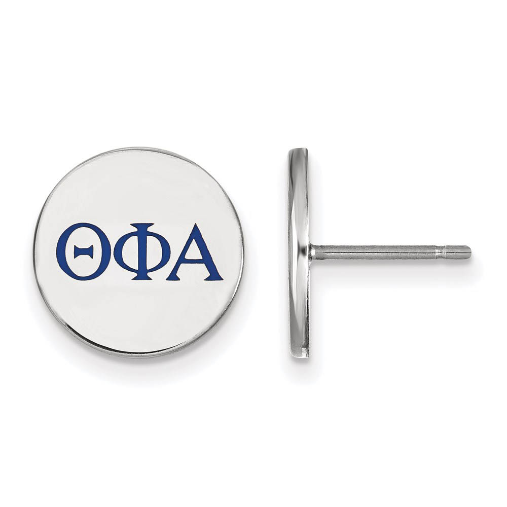 Sterling Silver Theta Phi Alpha Blue Enamel Post Earrings