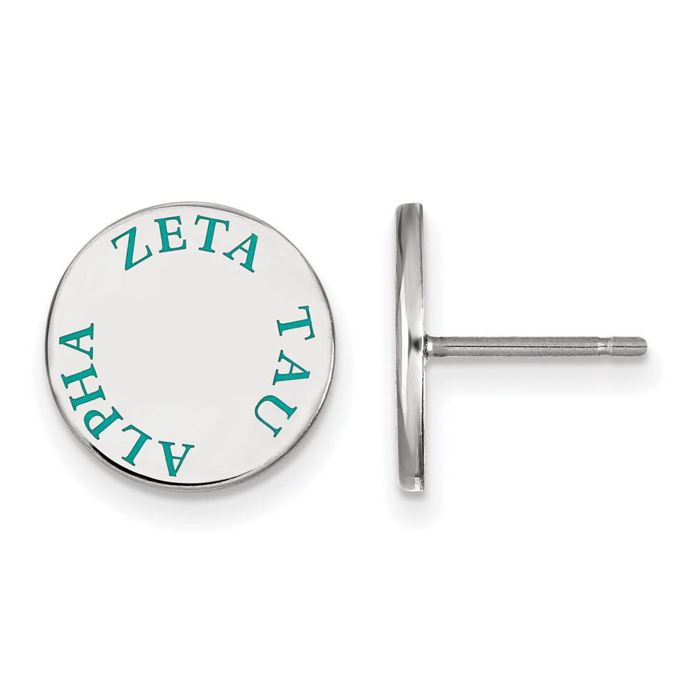 Sterling Silver Zeta Tau Alpha Enamel Post Earrings