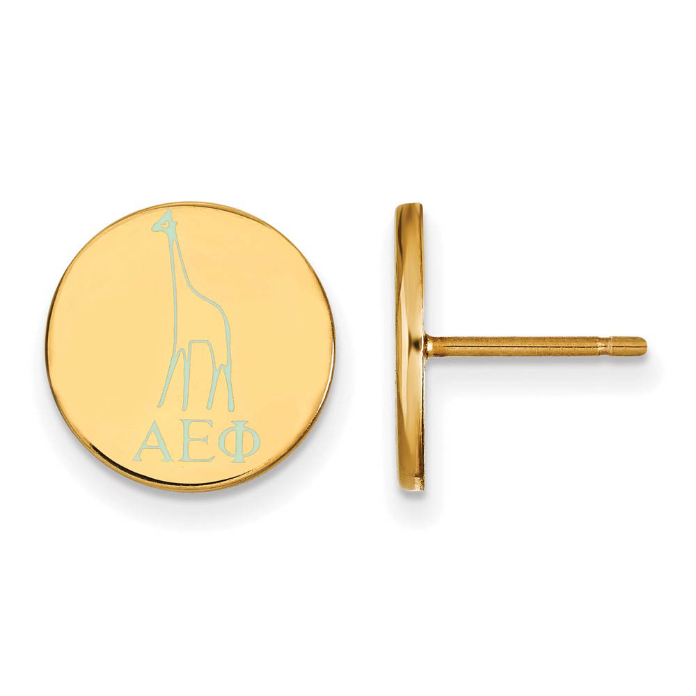 14K Plated Silver Alpha Epsilon Phi Enamel Post Earrings