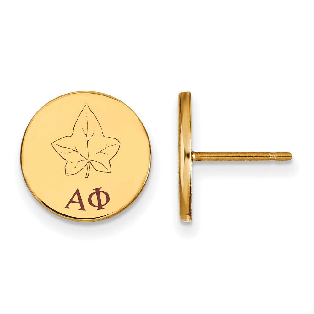 14K Plated Silver Alpha Phi Enamel Post Earrings