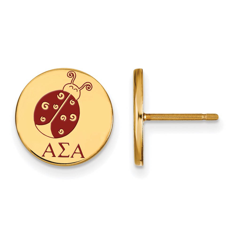 14K Plated Silver Alpha Sigma Alpha Enamel Post Earrings