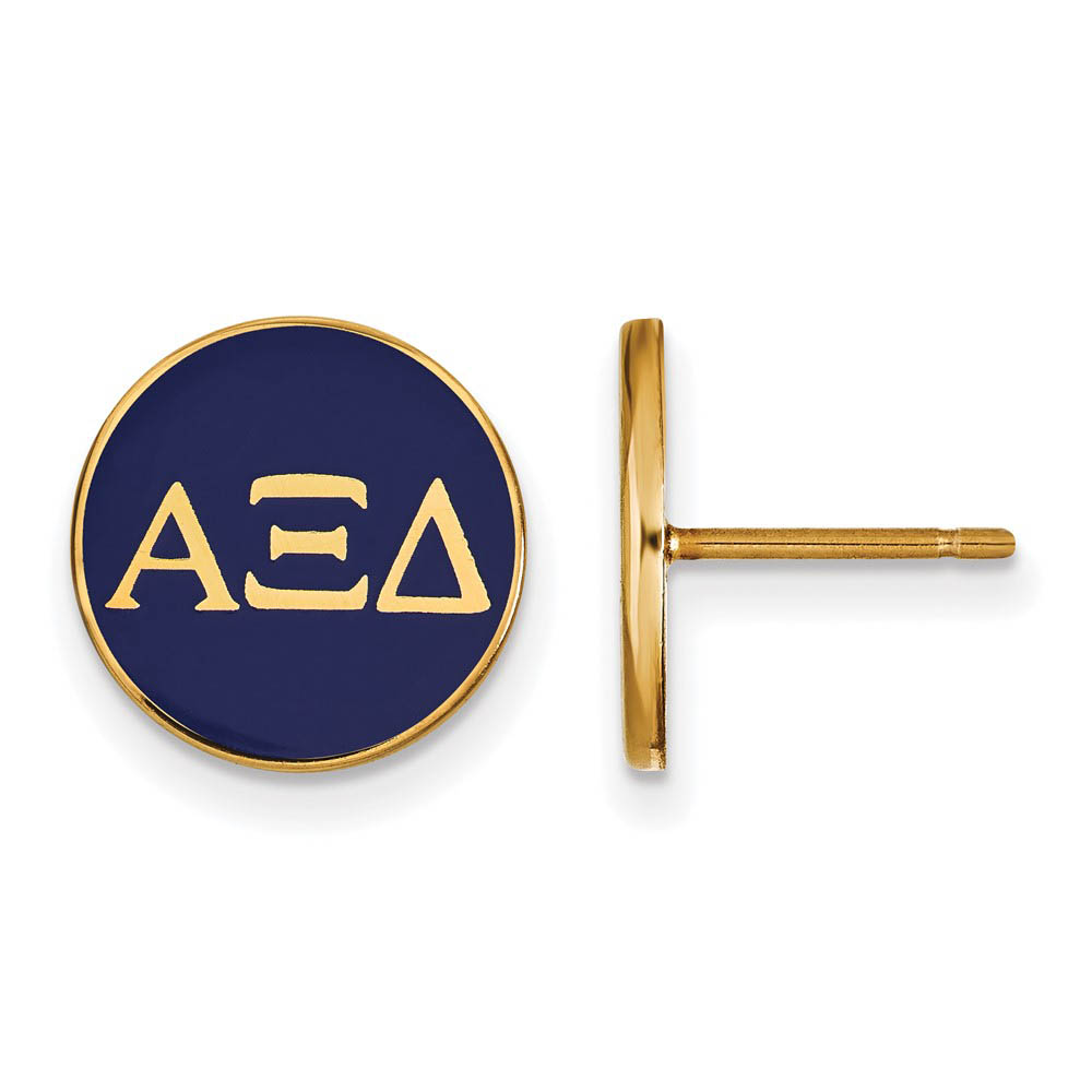 14K Plated Silver Alpha Xi Delta Enamel Post Earrings