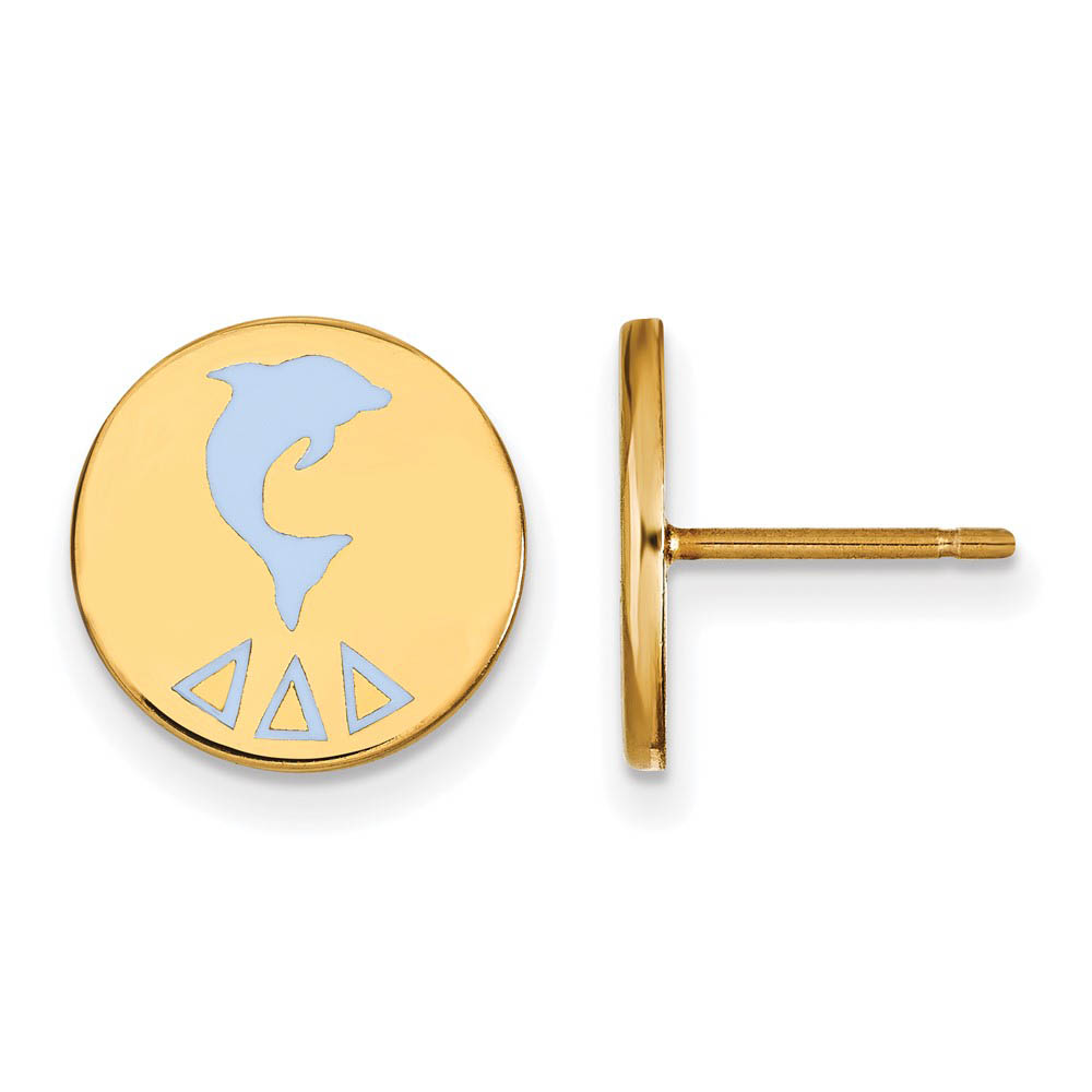 14K Plated Silver Delta Delta Delta Enamel Post Earrings