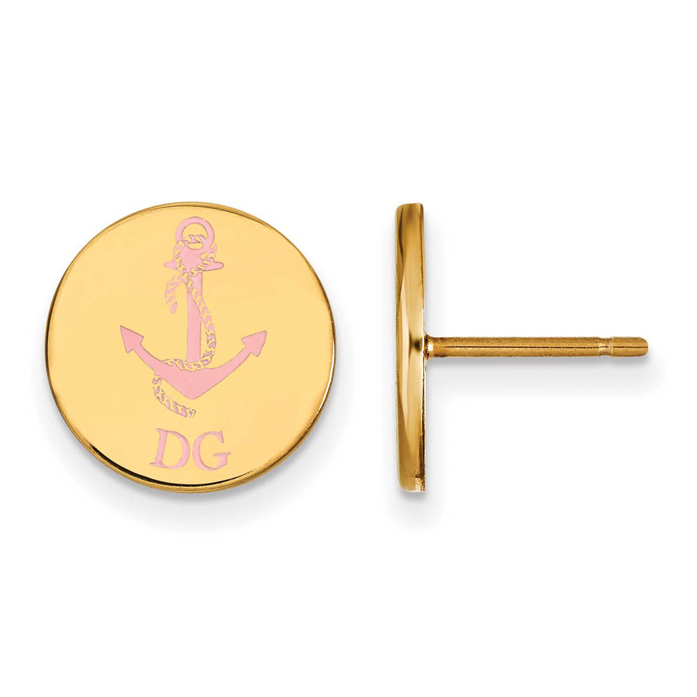 14K Plated Silver Delta Gamma Enamel Post Earrings