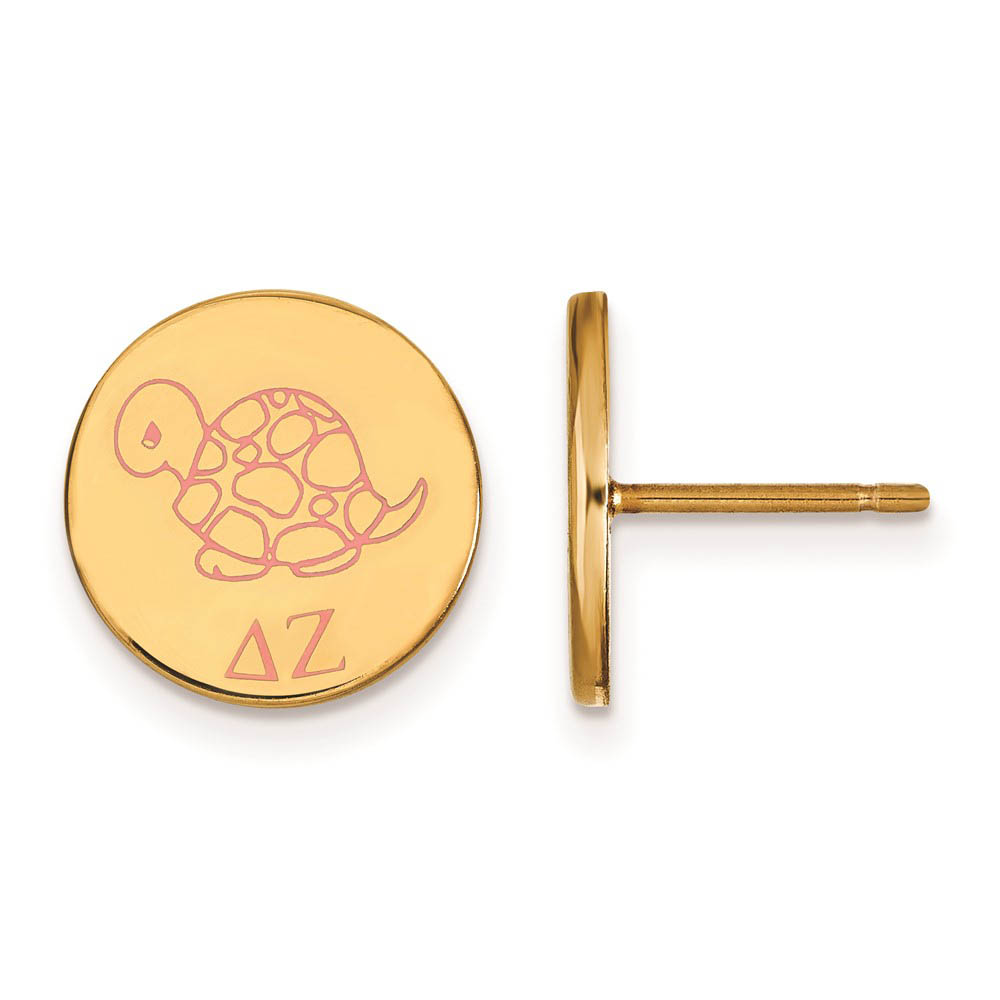 14K Plated Silver Delta Zeta Enamel Post Earrings