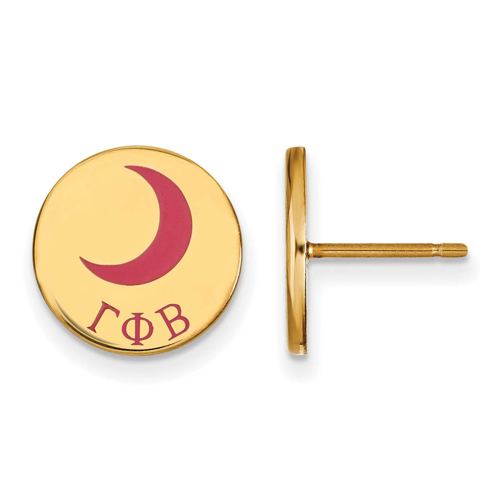 14K Plated Silver Gamma Phi Beta Enamel Post Earrings