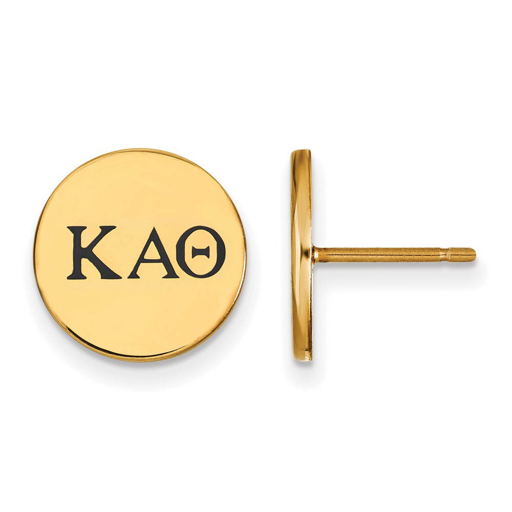 14K Plated Silver Kappa Alpha Theta Enamel Greek Letters Post Earrings