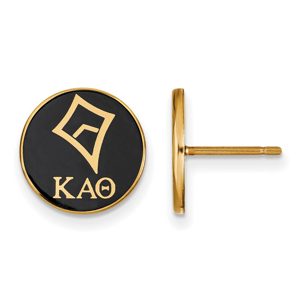 14K Plated Silver Kappa Alpha Theta Enamel Kite Disc Post Earrings