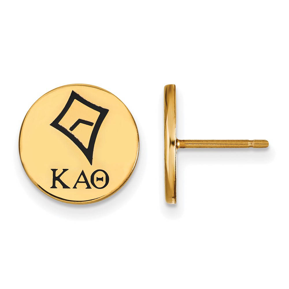 14K Plated Silver Kappa Alpha Theta Enamel Post Earrings