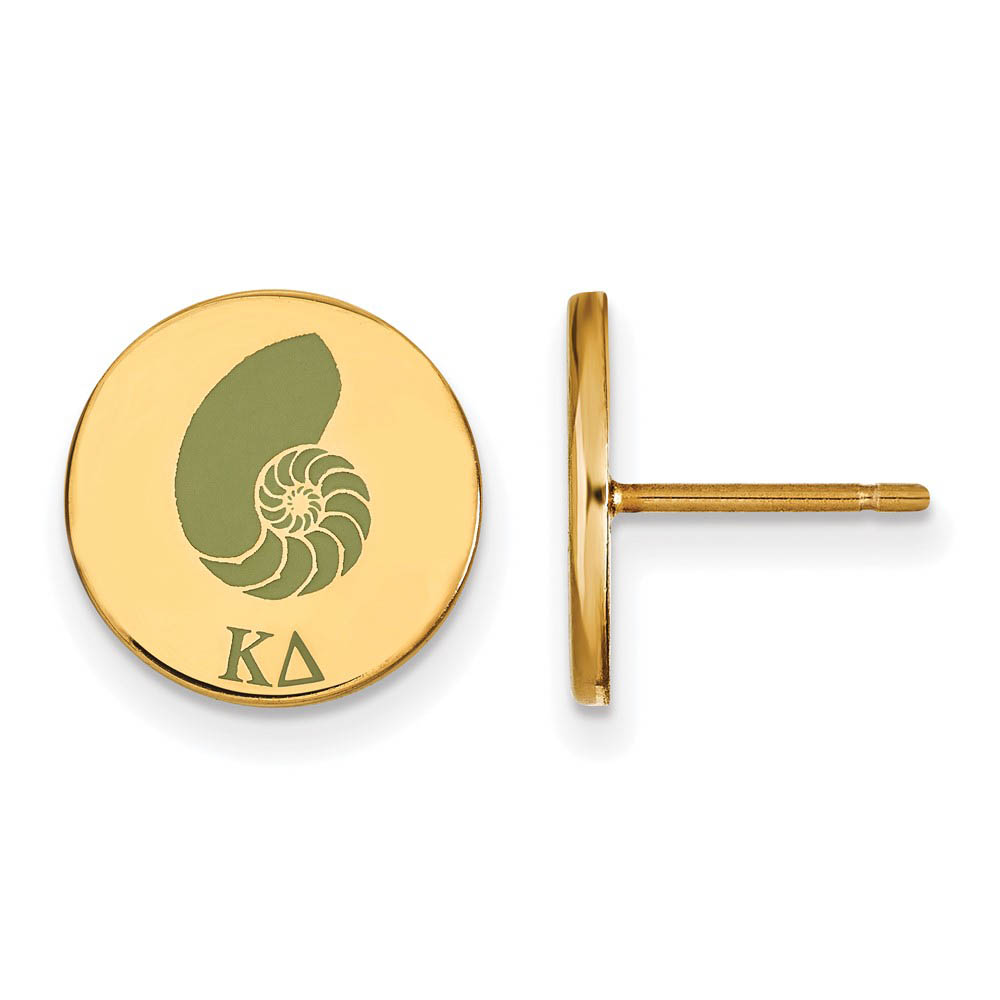 14K Plated Silver Kappa Delta Enamel Post Earrings