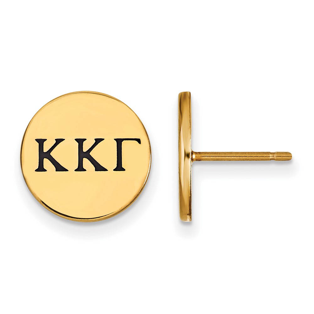 14K Plated Silver Kappa Kappa Gamma Enamel Greek Letters Post Earrings