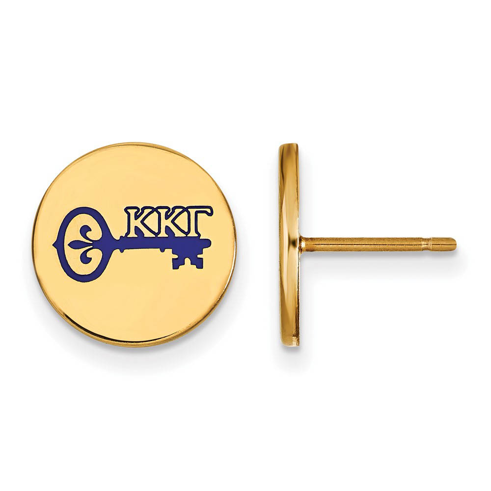 14K Plated Silver Kappa Kappa Gamma Enamel Key Post Earrings