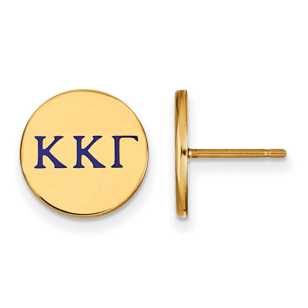 14K Plated Silver Kappa Kappa Gamma Enamel Post Earrings
