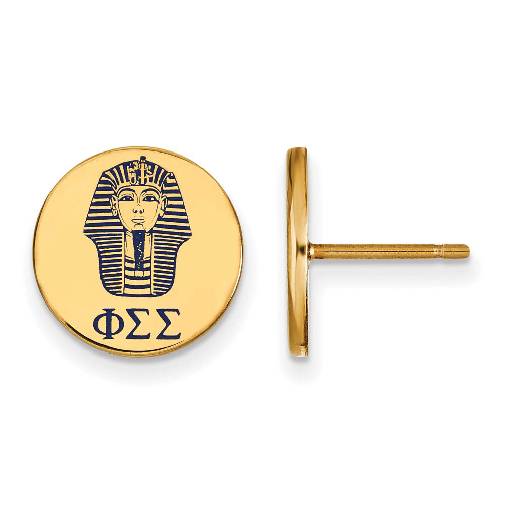 14K Plated Silver Phi Sigma Sigma Enamel Post Earrings