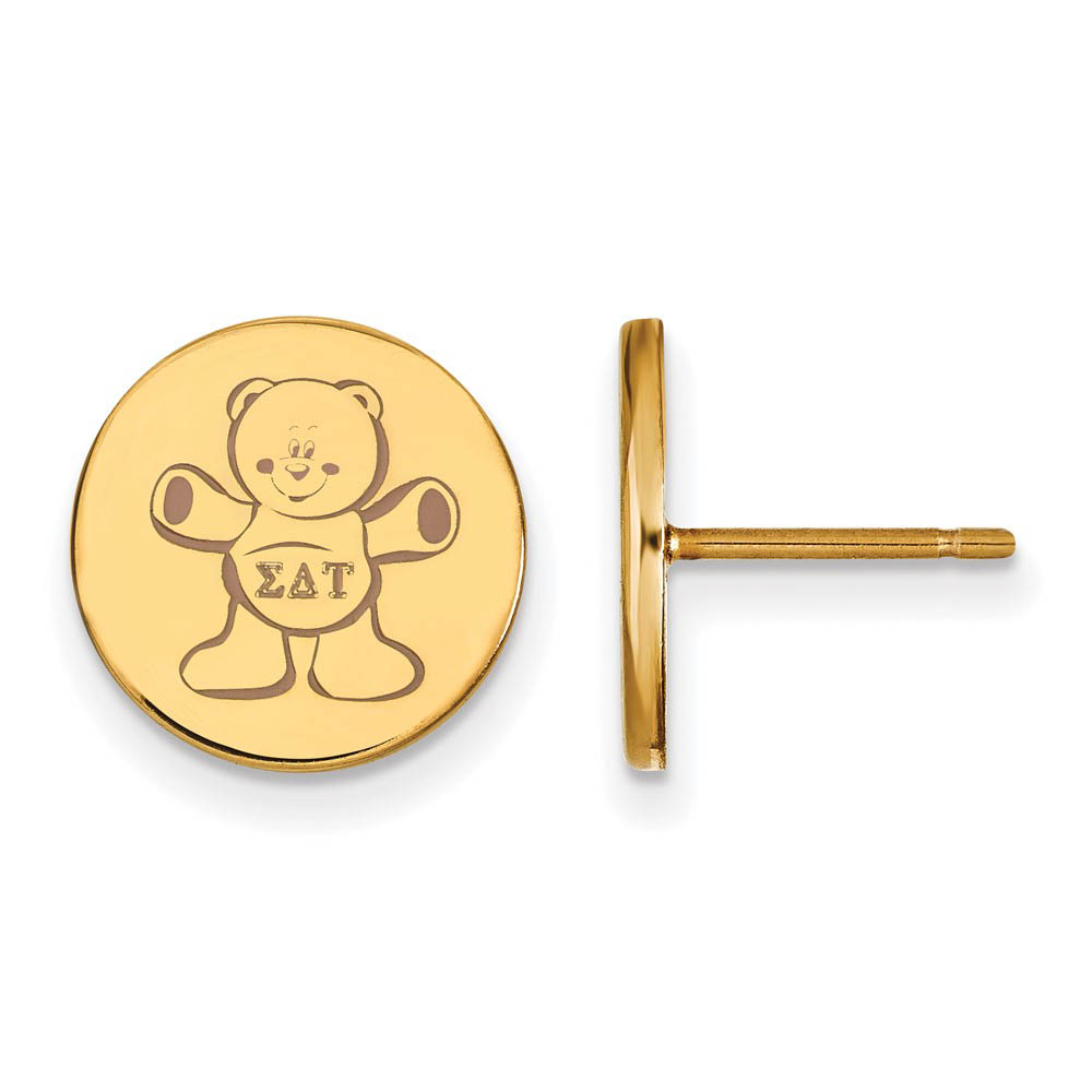 14K Plated Silver Sigma Delta Tau Enamel Post Earrings