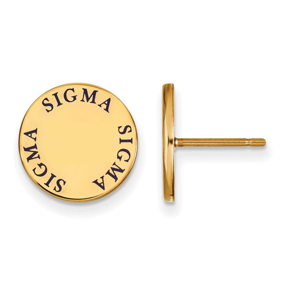 14K Plated Silver & Enamel Sigma Sigma Sigma Enamel Post Earrings
