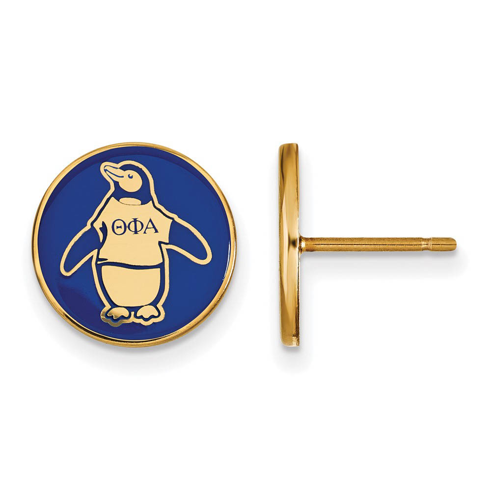 14K Plated Silver & Enamel Theta Phi Alpha Penguin Post Earrings