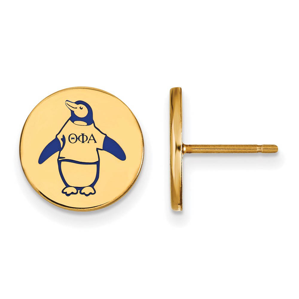14K Plated Silver Theta Phi Alpha Enamel Post Earrings