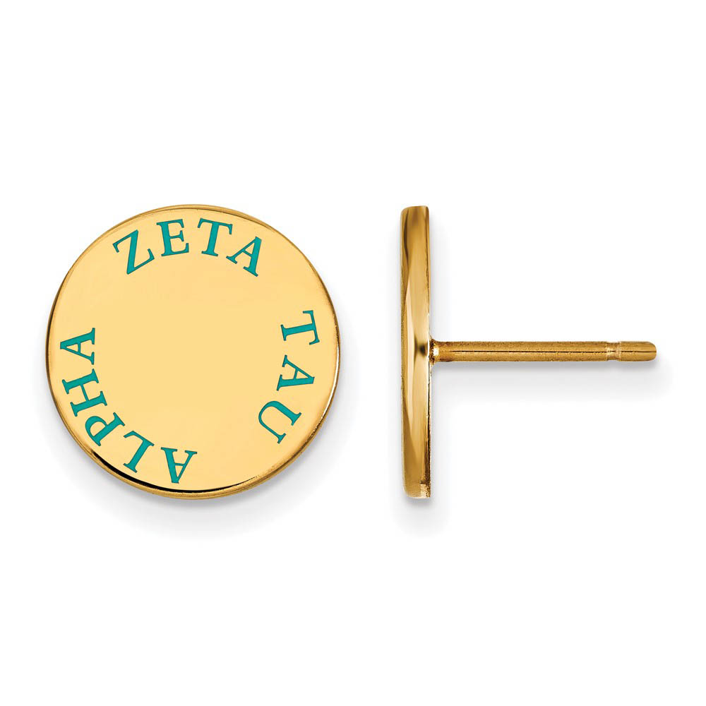 14K Plated Silver Zeta Tau Alpha Enamel Post Earrings