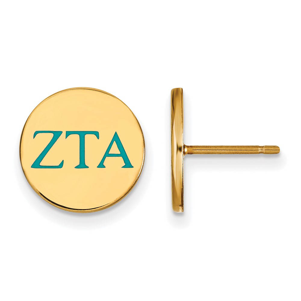 14K Plated Silver & Enamel Zeta Tau Alpha Post Earrings