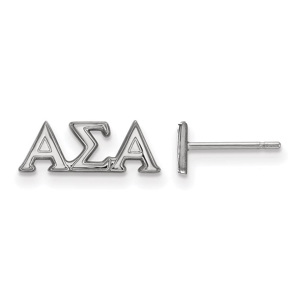 Sterling Silver Alpha Sigma Alpha Greek Post Earrings