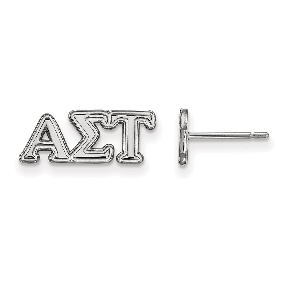 Sterling Silver Alpha Sigma Tau Greek Post Earrings